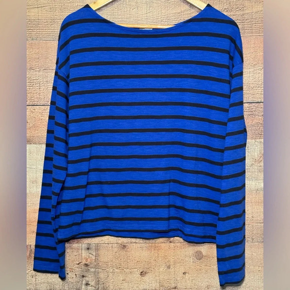 Levi's Tops - 🌻 Levi’s Cora Cotton Long Sleeve Blue Stripe Sailor Top Size Medium